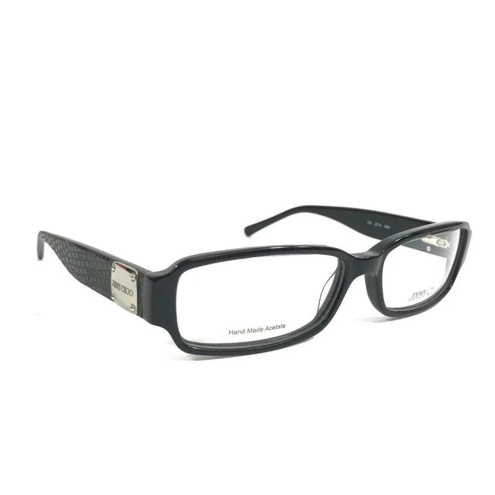Jimmy Choo Eyeglasses Frames JC10 0807 Black Silver Snakeskin Full Rim 54-15-135
